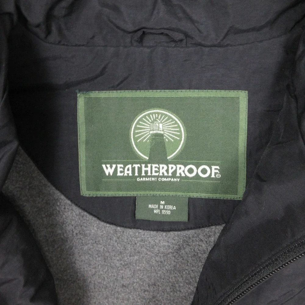 Army Black Knights Jacket Mens Medium Black Weatherproof Fleece Windbreaker EUC